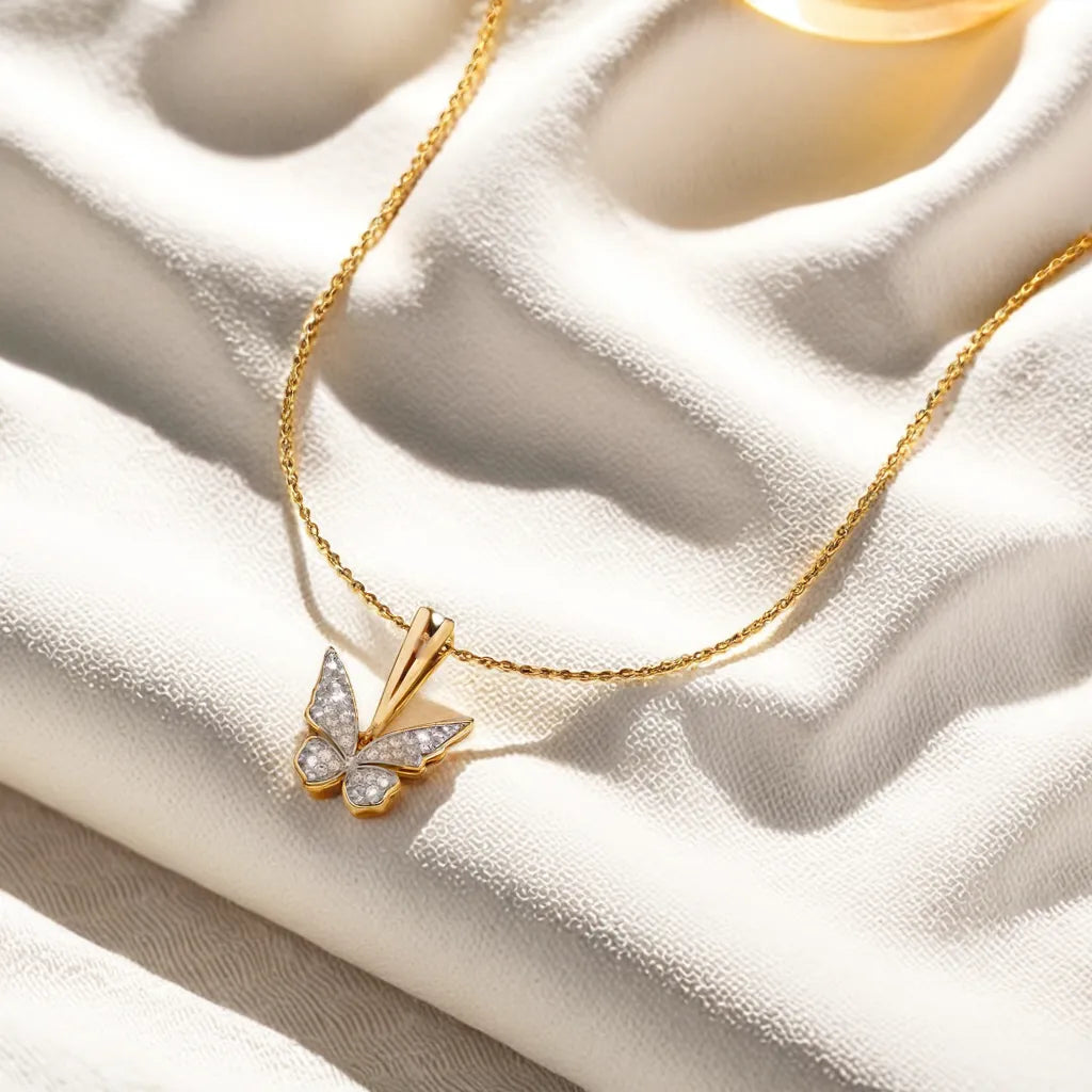 Winged Whimsy - Lab Diamond Pendant Necklace