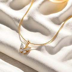 Winged Whimsy - Lab Diamond Pendant Necklace