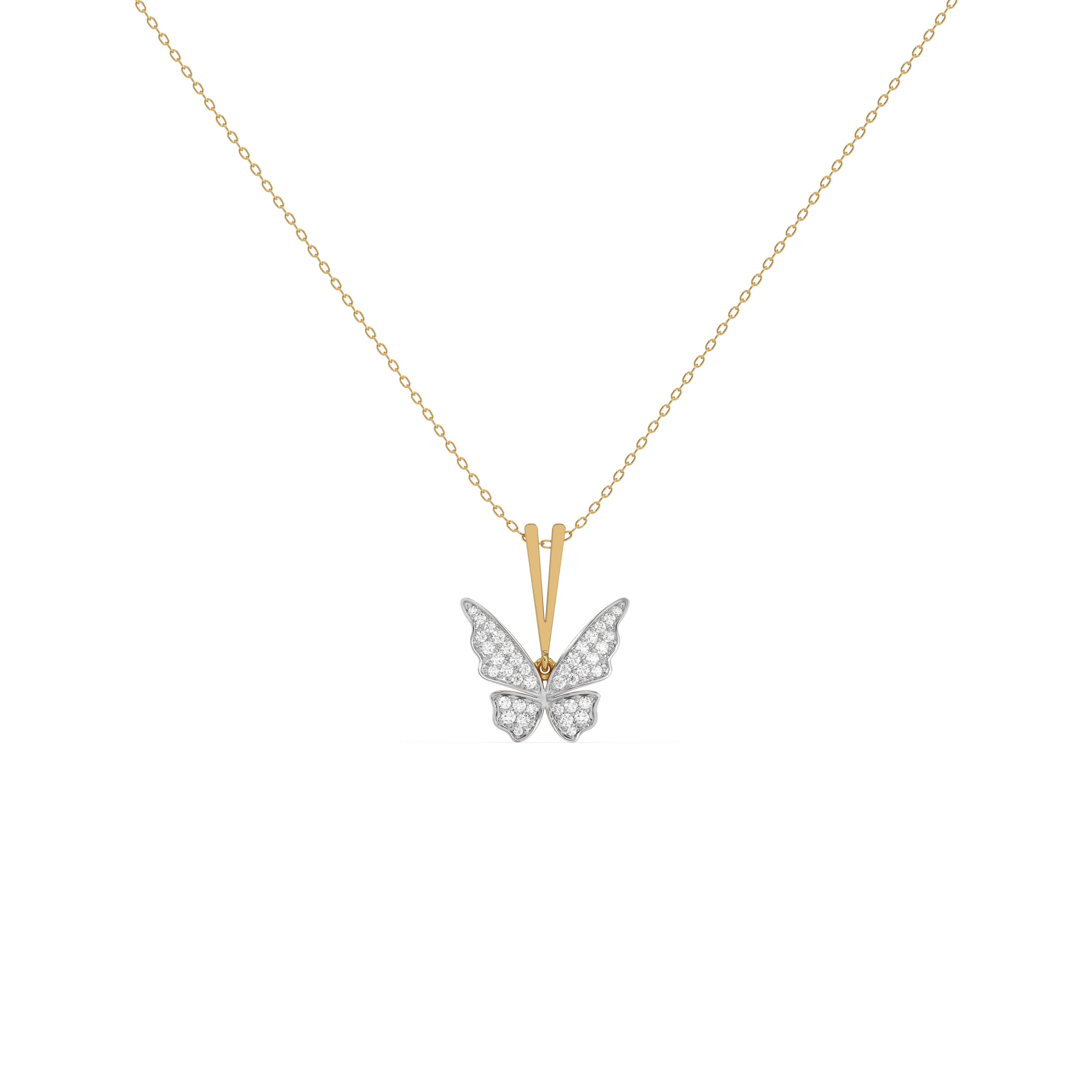 Winged Whimsy - Lab Diamond Pendant Necklace