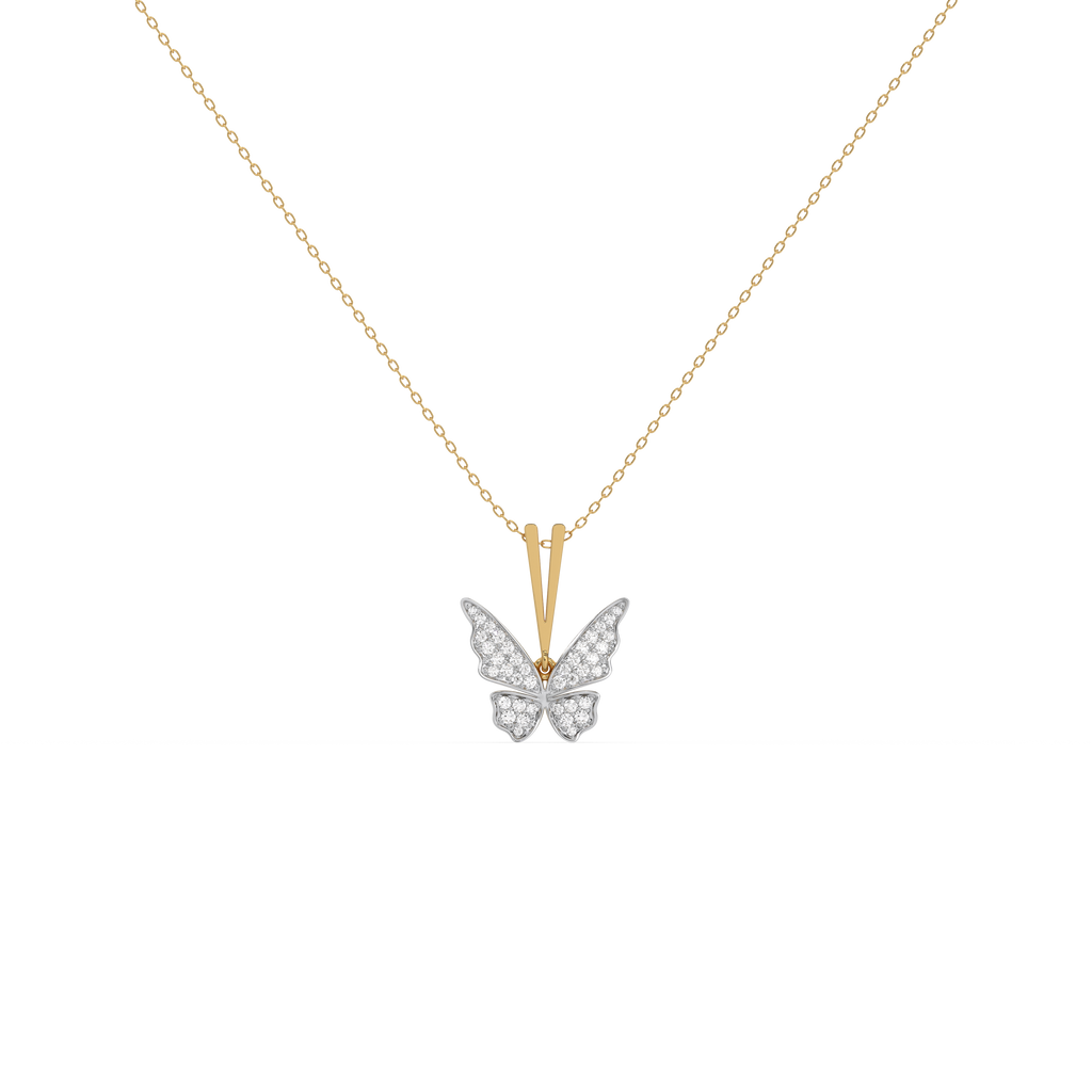 Winged Whimsy - Lab Diamond Pendant Necklace