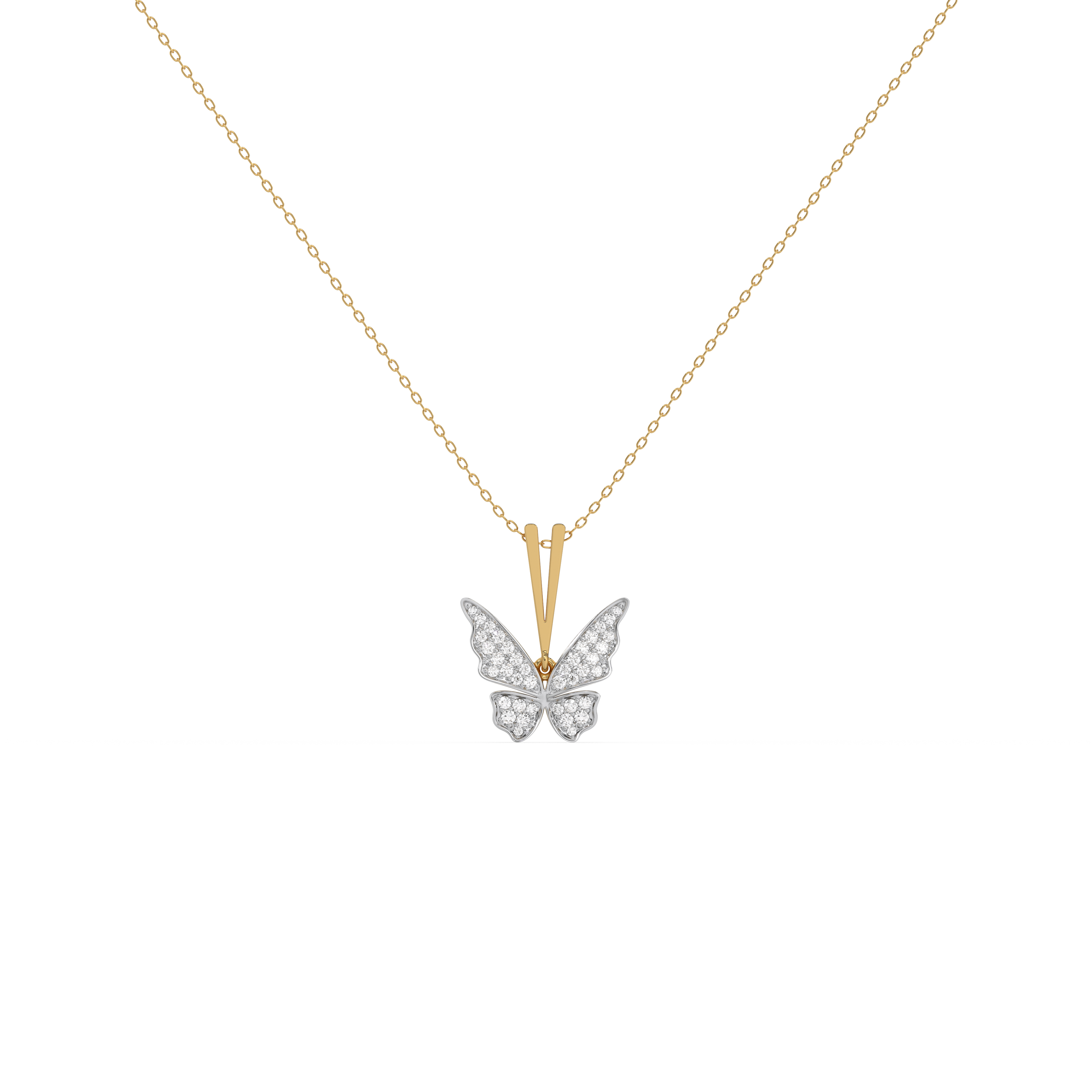 Winged Whimsy - Lab Diamond Pendant Necklace