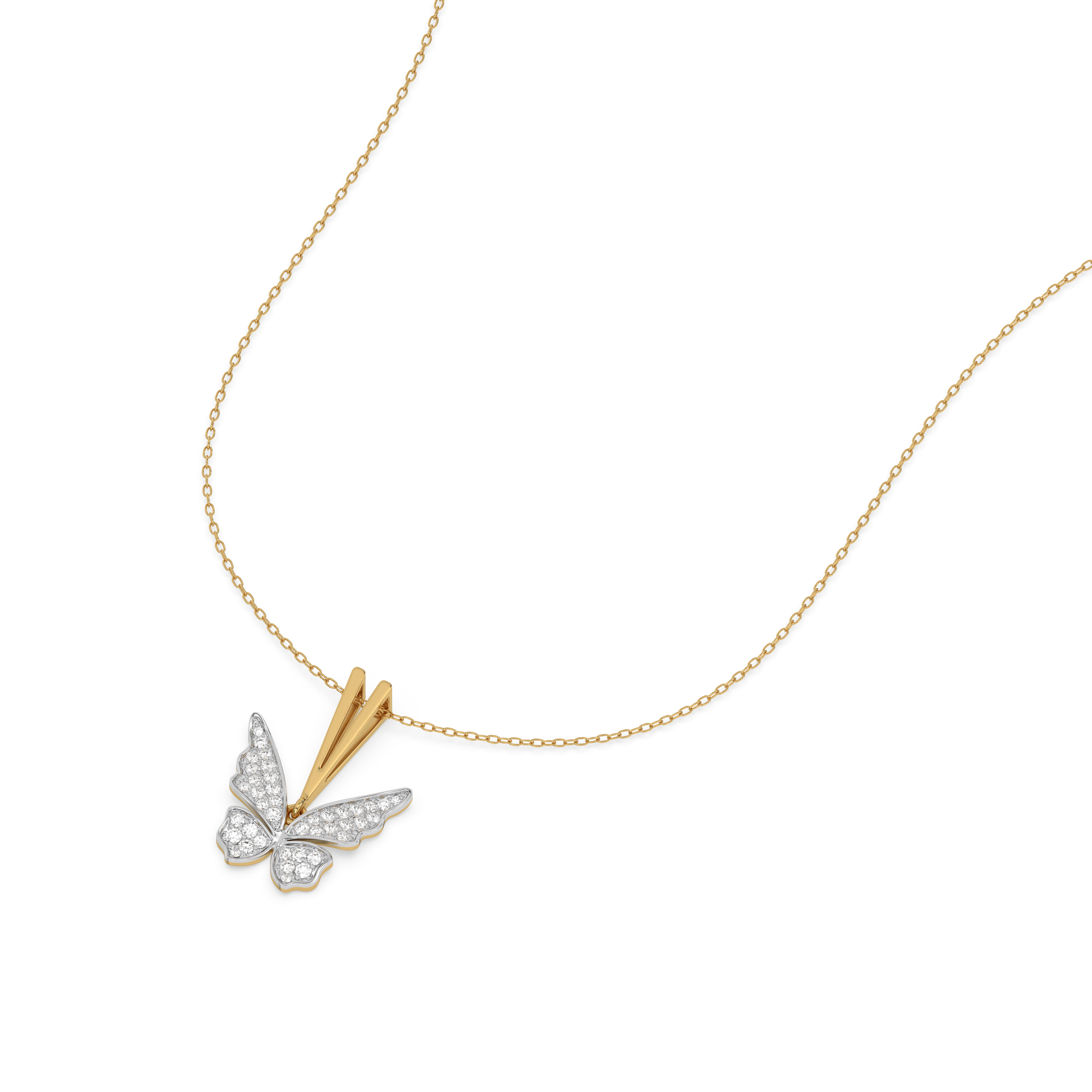 Winged Whimsy - Lab Diamond Pendant Necklace