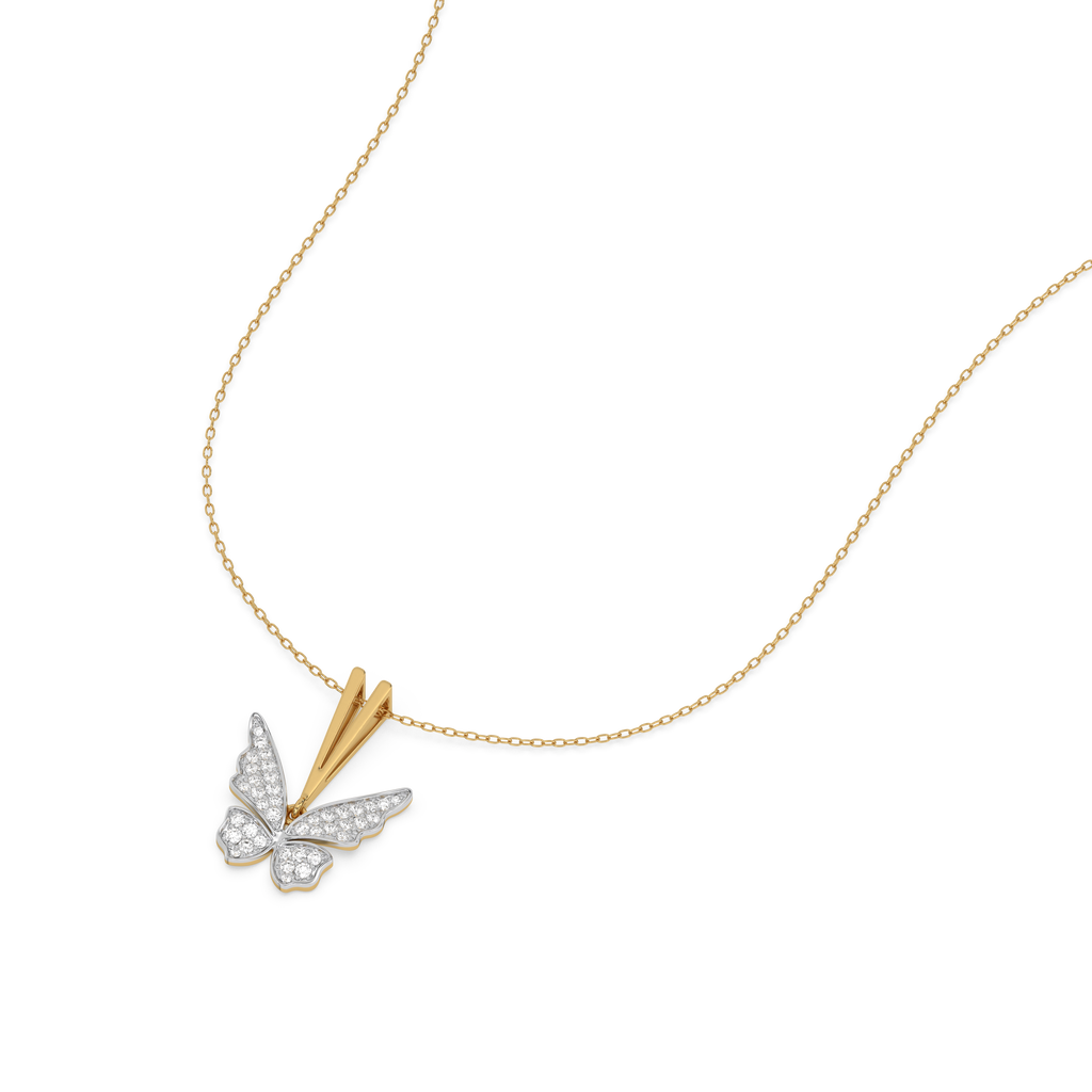 Winged Whimsy - Lab Diamond Pendant Necklace