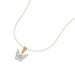 Winged Whimsy - Lab Diamond Pendant Necklace