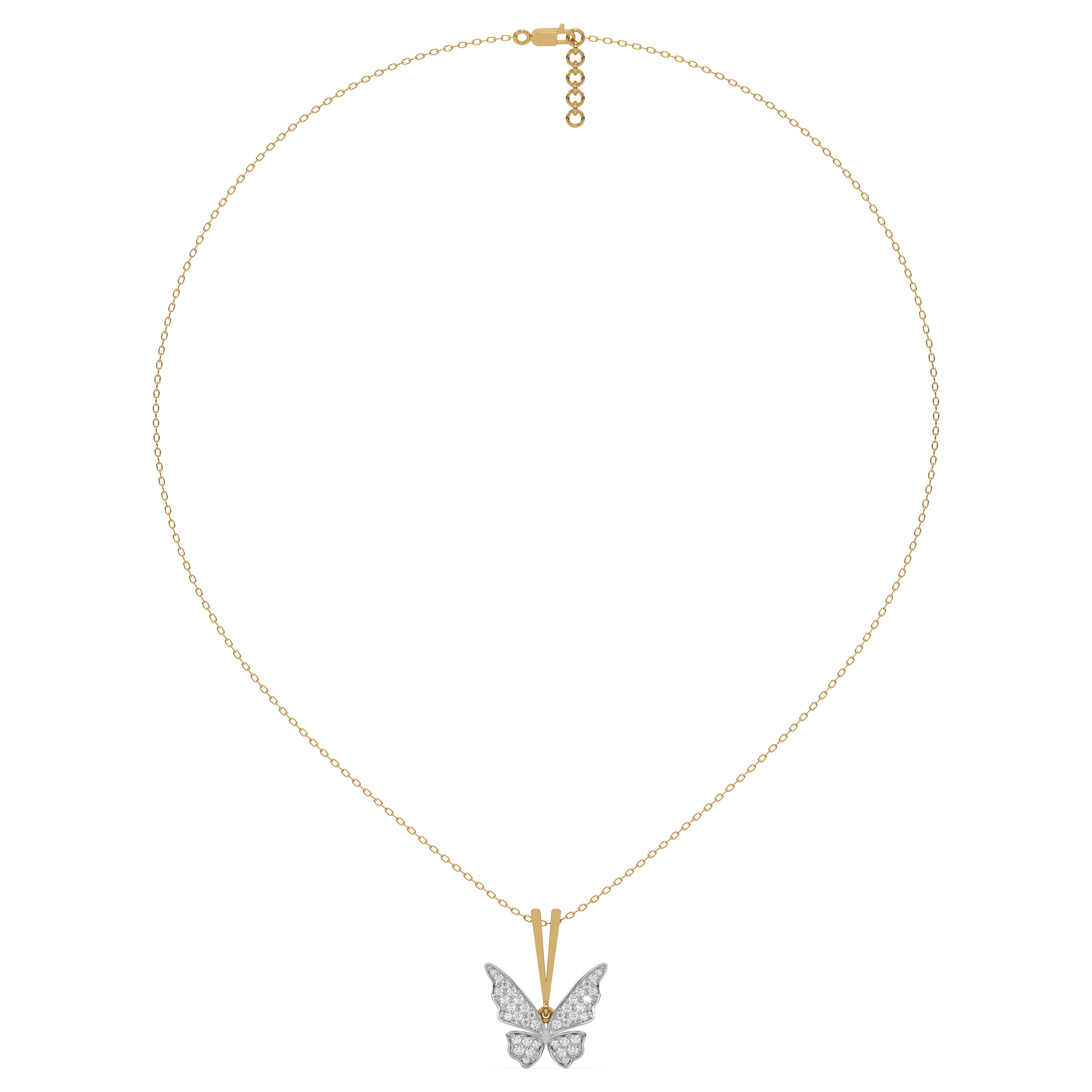 Winged Whimsy - Lab Diamond Pendant Necklace