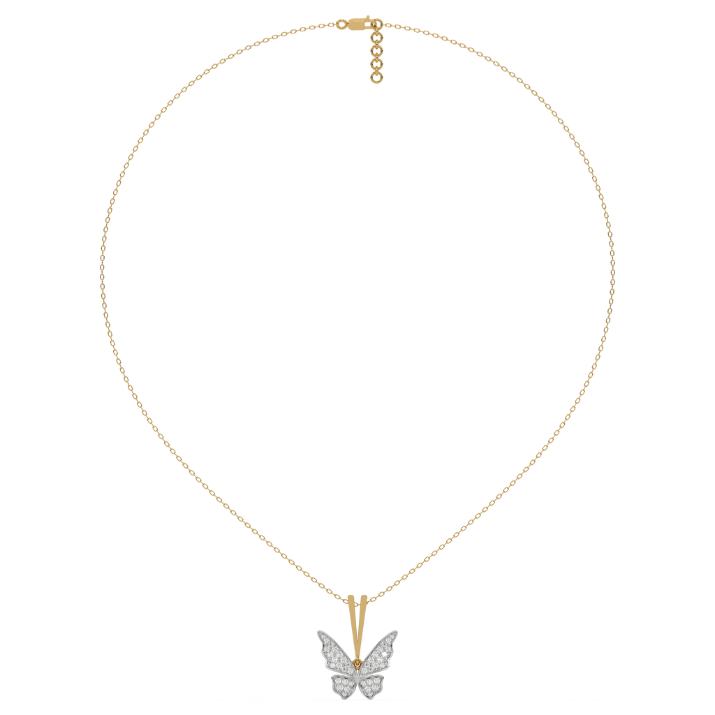 Winged Whimsy - Lab Diamond Pendant Necklace