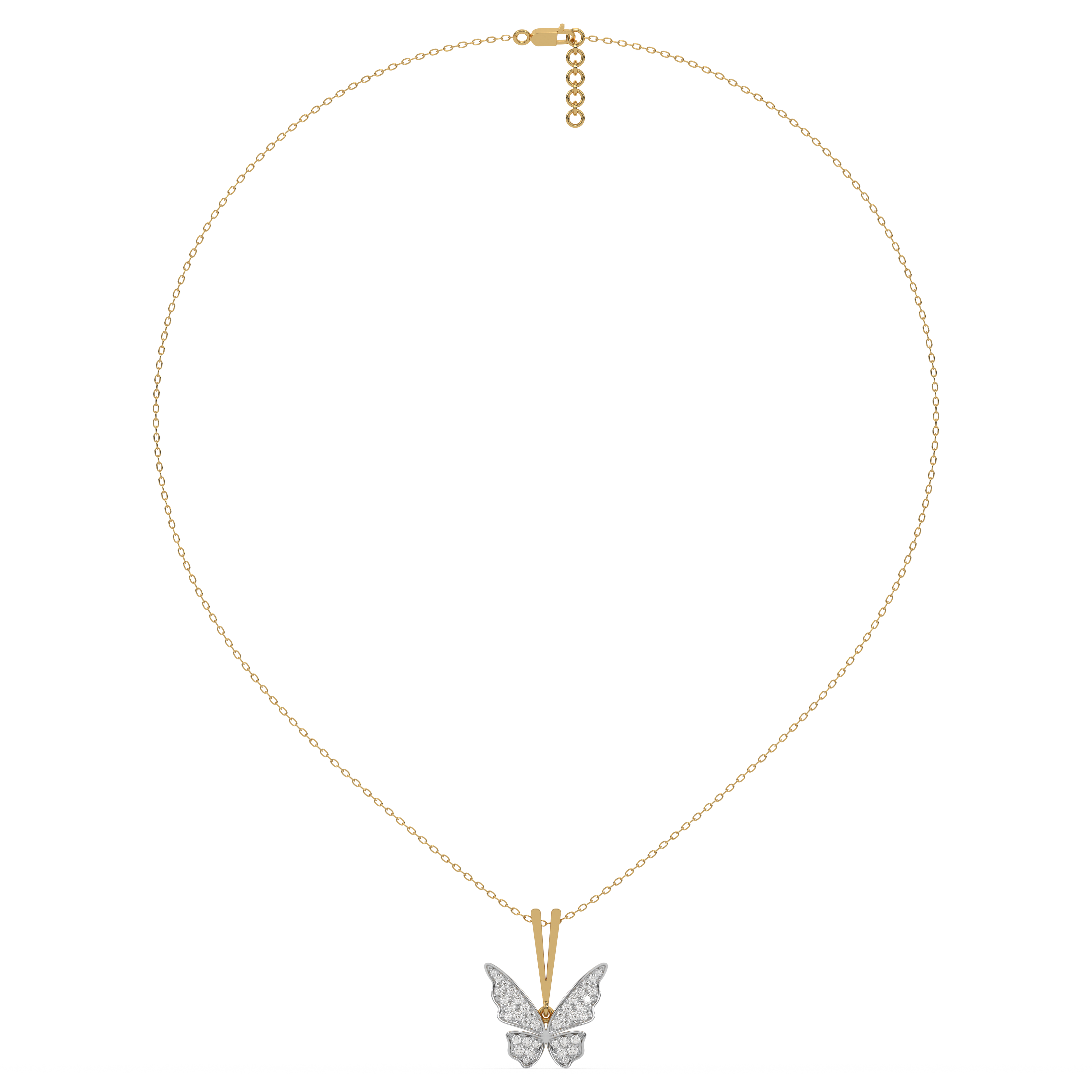 Winged Whimsy - Lab Diamond Pendant Necklace