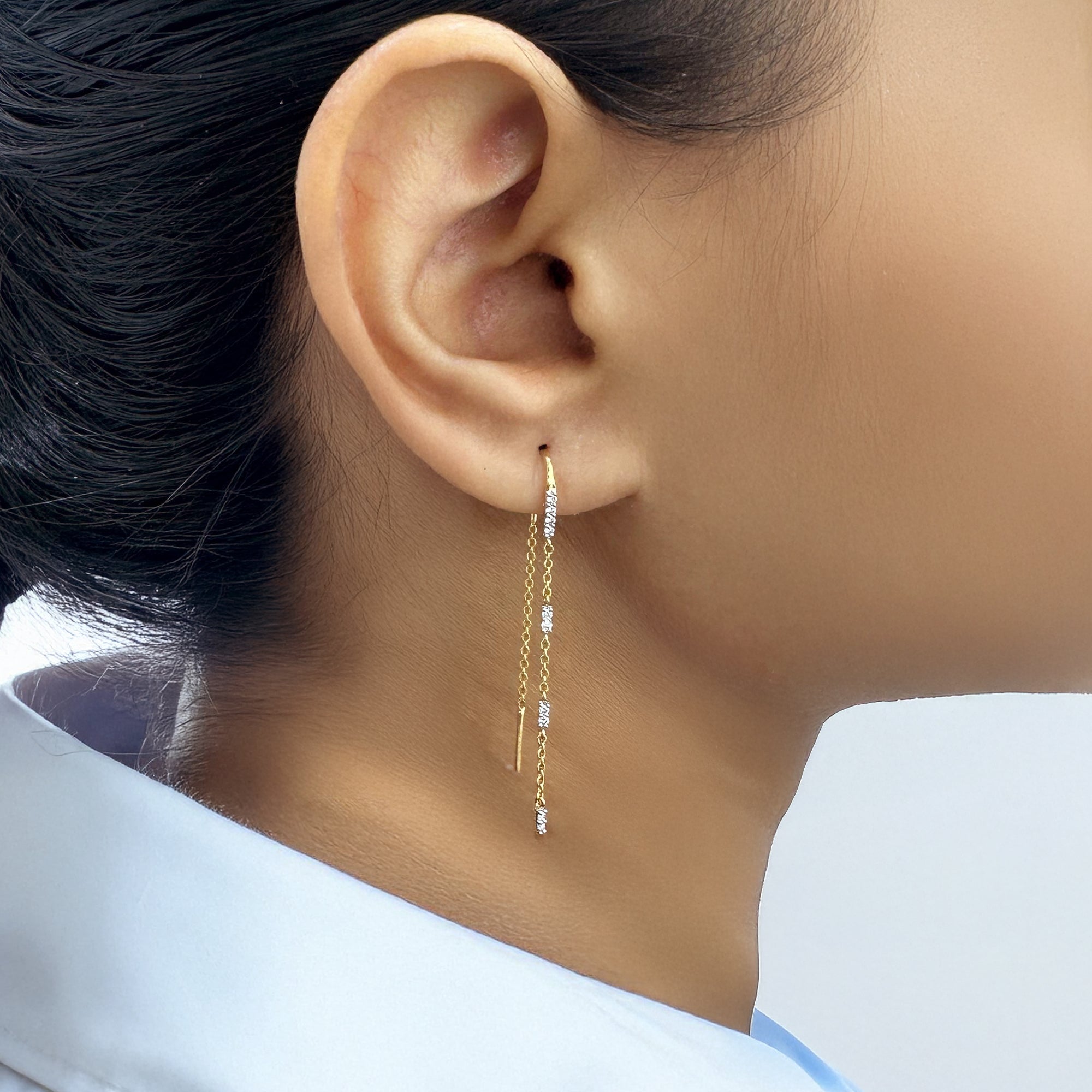 Silk Thread Sui Dhaga - Lab Diamond Earrings Main image