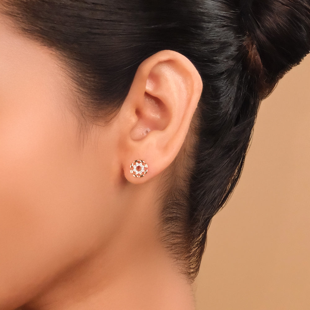 Twilight Dew - Pure Gold Lab Diamond Stud Earrings Secondary image