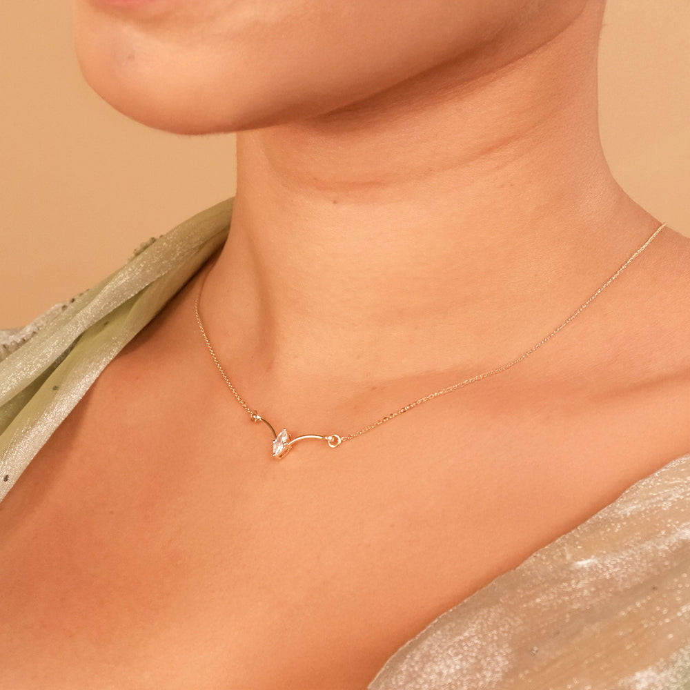 Astra Marquise Necklet - Pure Gold Lab Diamond Necklace Secondary image