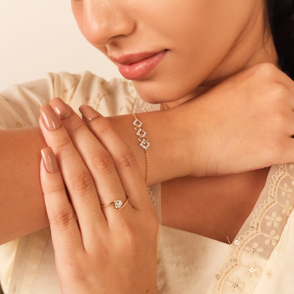 Mini Squares - Pure Gold Lab Diamond Fashion Bracelet Main image