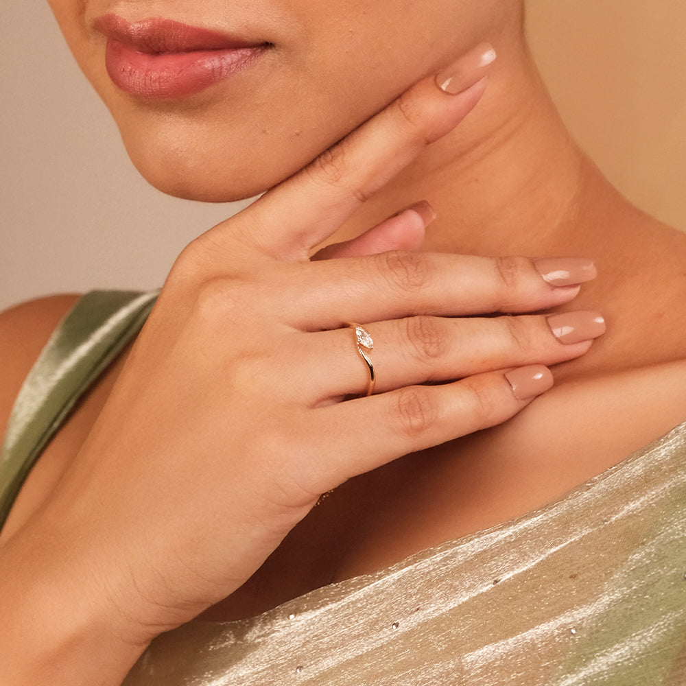Astra Marquise Solitaire - Pure Gold Lab Diamond Ring Secondary image