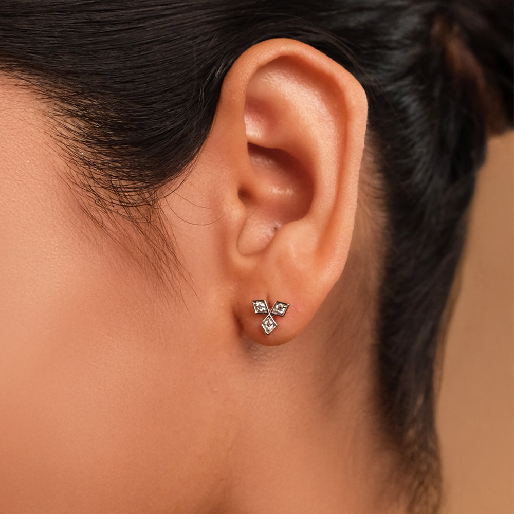 Tri-Shine - Pure Gold Lab Diamond Stud Earrings Main image