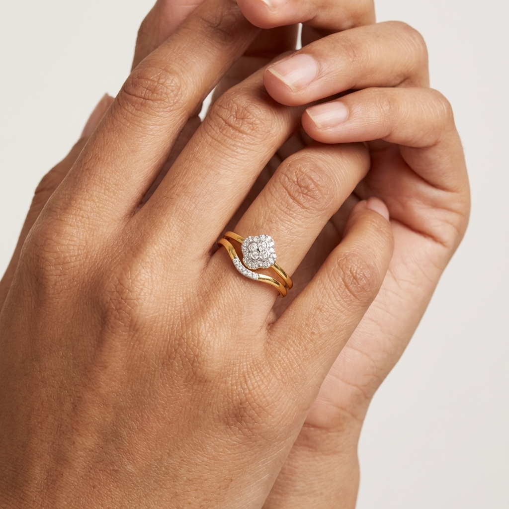 Celeste Clover Diamond Duo Ring