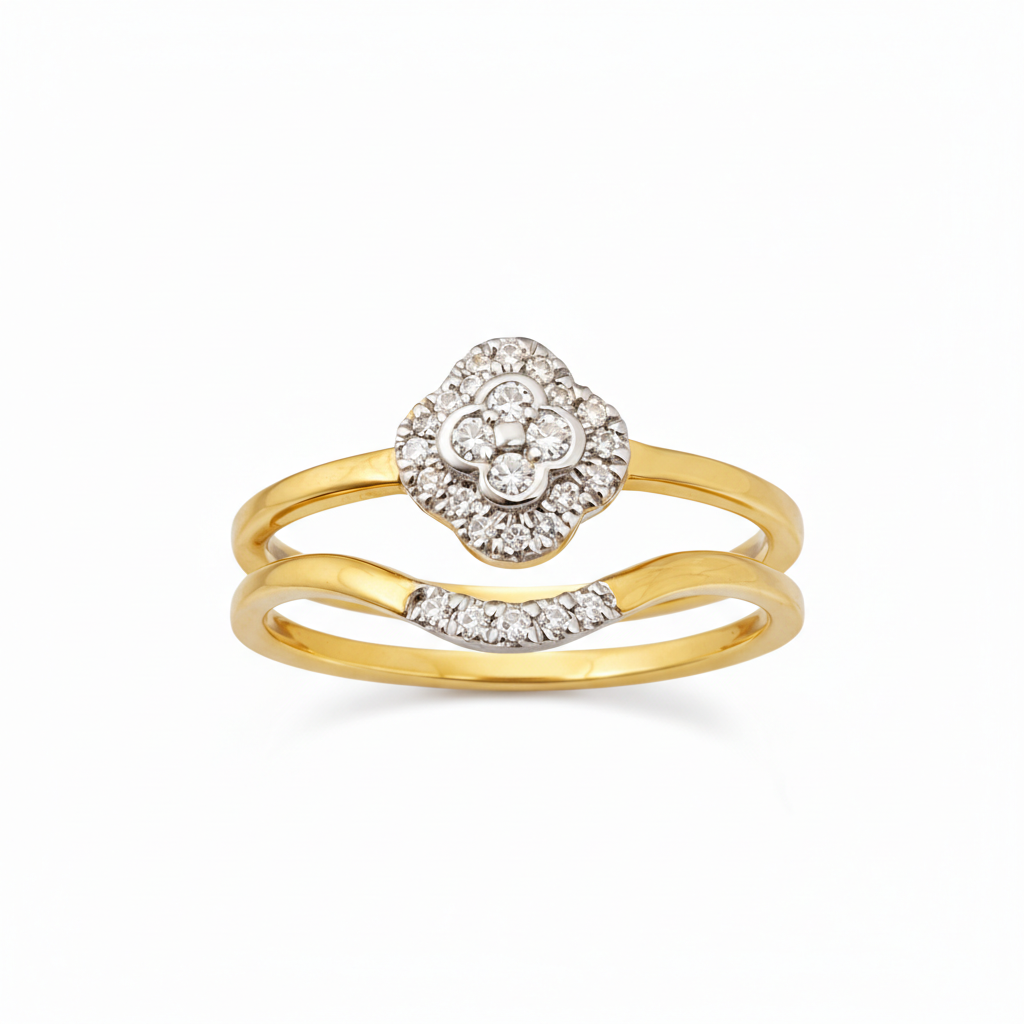 Celeste Clover Diamond Duo Ring