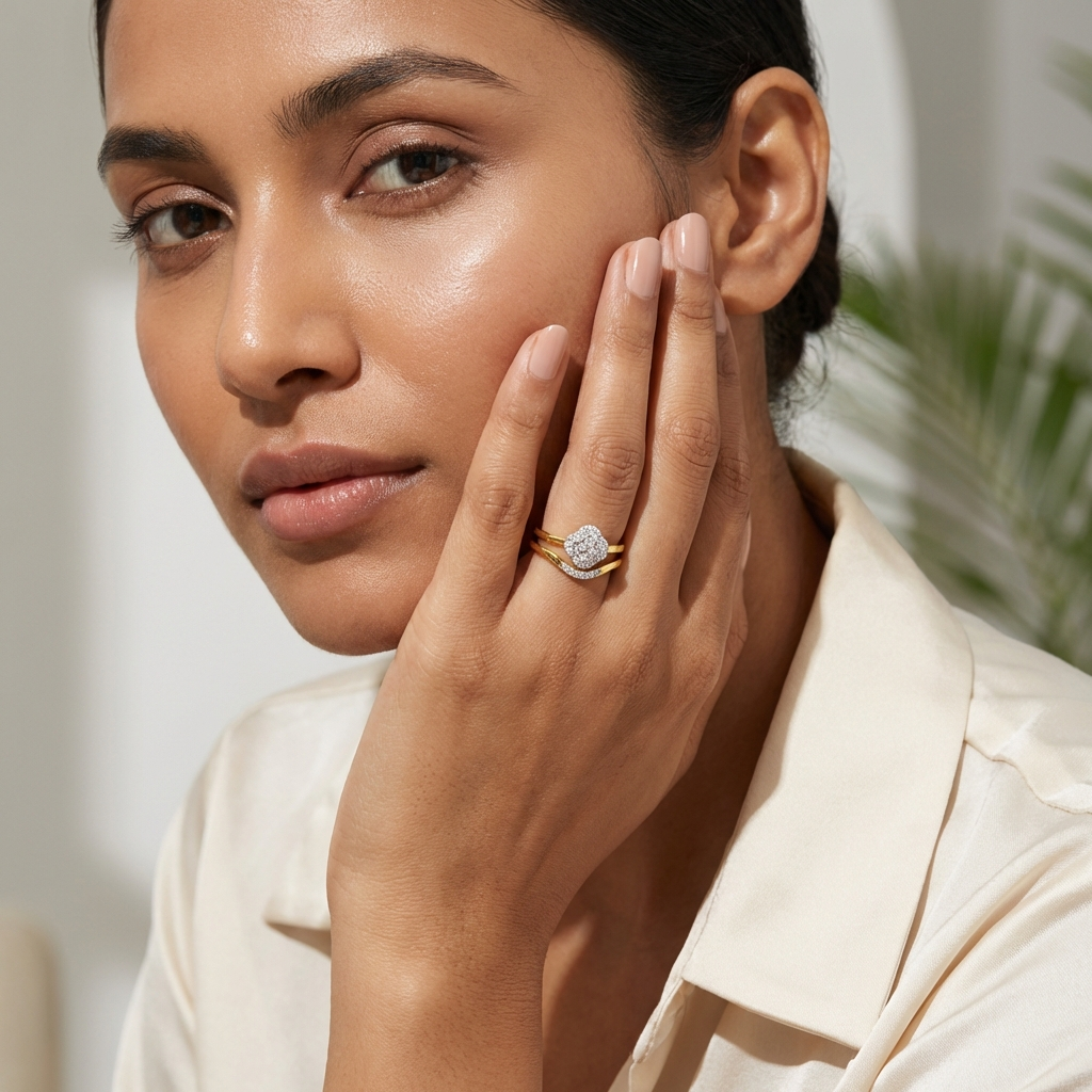 Celeste Clover Diamond Duo Ring