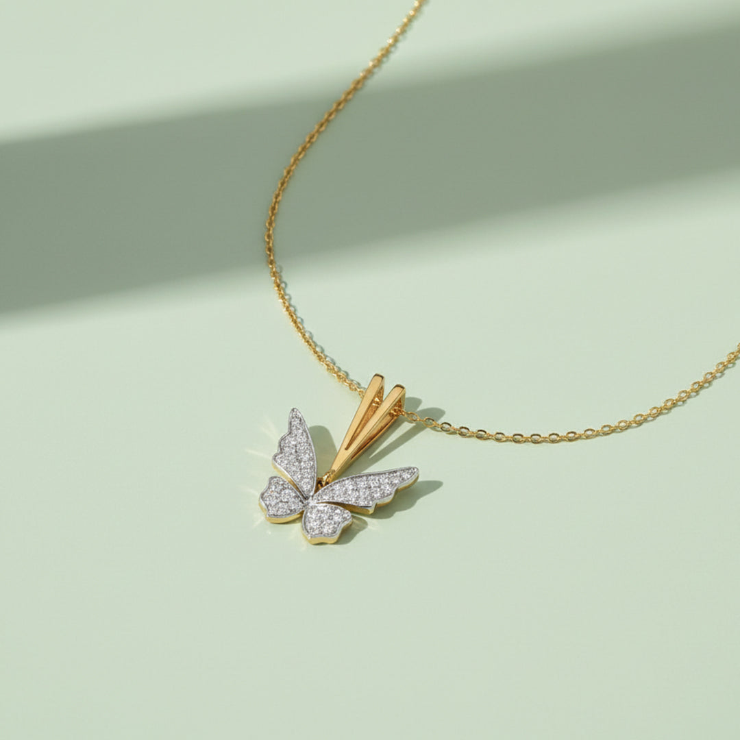 Winged Whimsy - Lab Diamond Pendant Necklace Main image